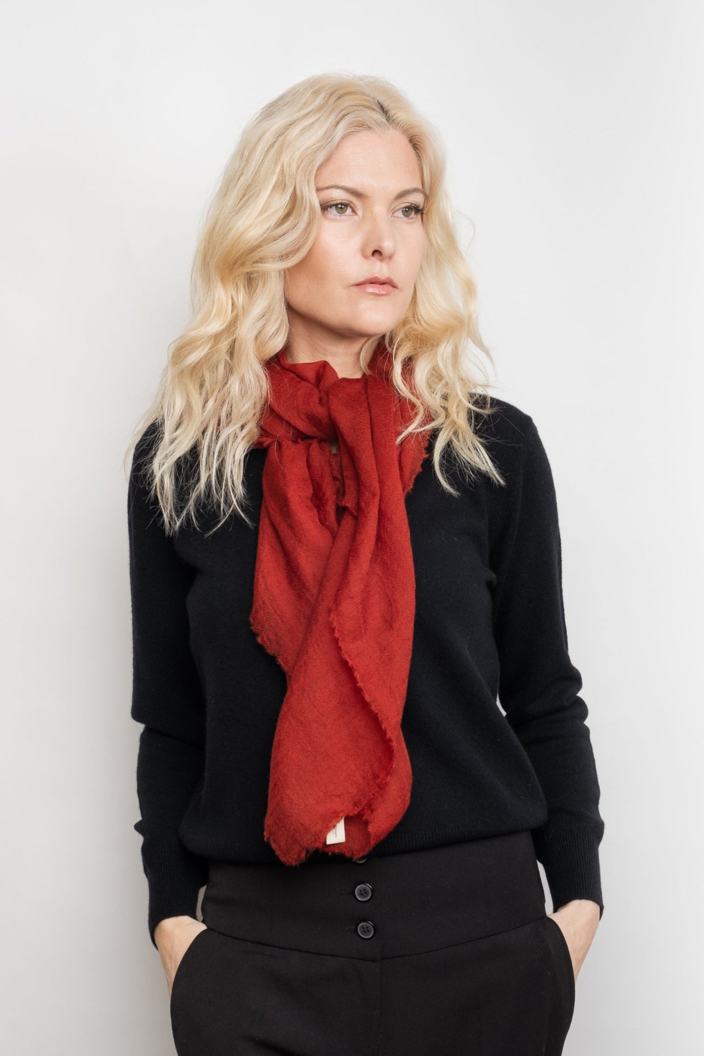 Signature Metro Cashmere Rib V-Neck Sweater - Grey