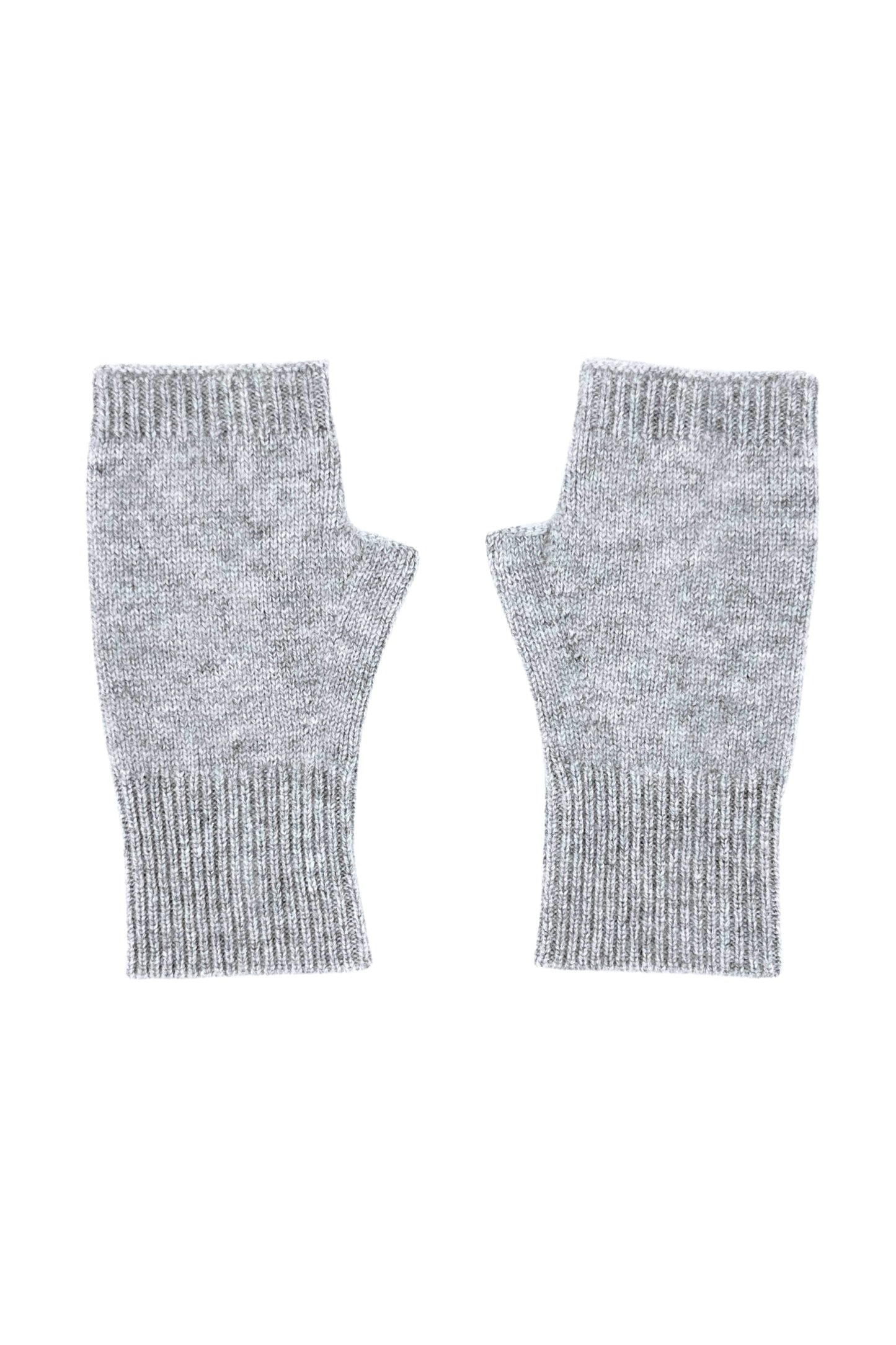 Cashmere Fingerless Gloves Mittens - Grey