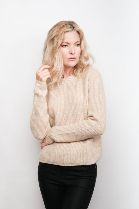 Heritage Fisherman Cashmere Sweater - Beige