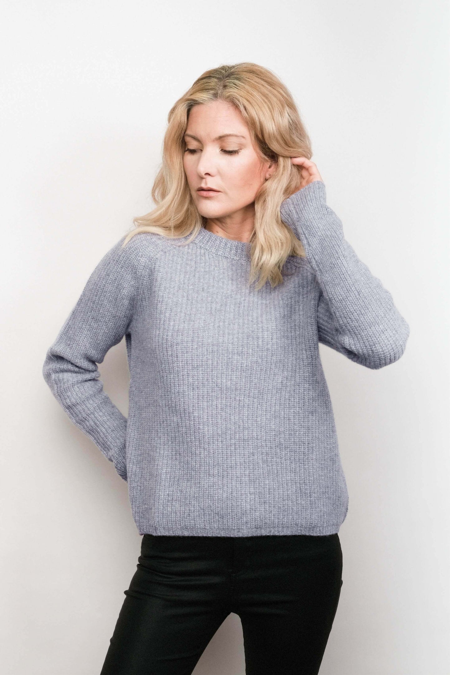 Heritage Fisherman Cashmere Sweater - Grey