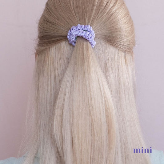 3 Pack Premium Mulberry Silk Scrunchies - Lavender - Mini - Lovesilk.co.nz
