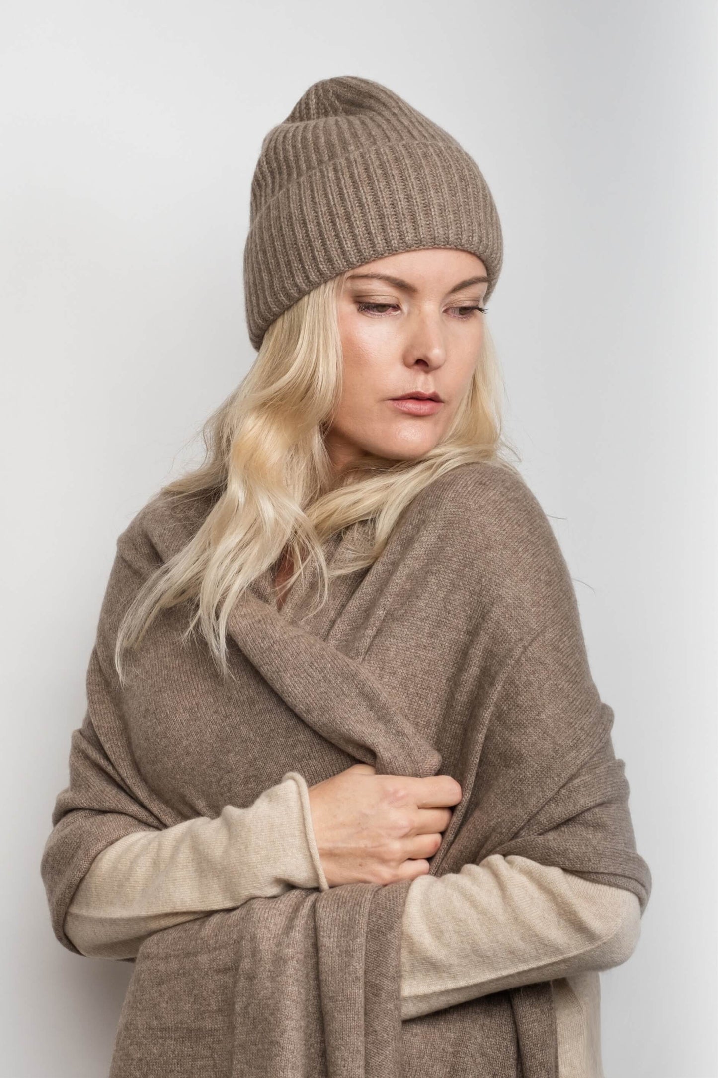 Versatile Pure Cashmere Wrap & Scarf - Chestnut