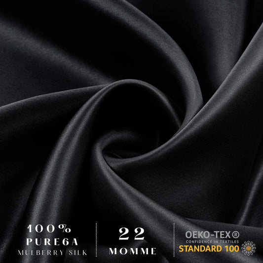Silk Pillowcase - Black - Standard - Lovesilk.co.nz