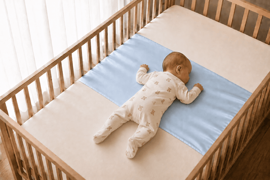 Silk Cot Mattress Sleeve 100% Pure Mulberry Silk Slip for Baby Cribs - Sky Blue