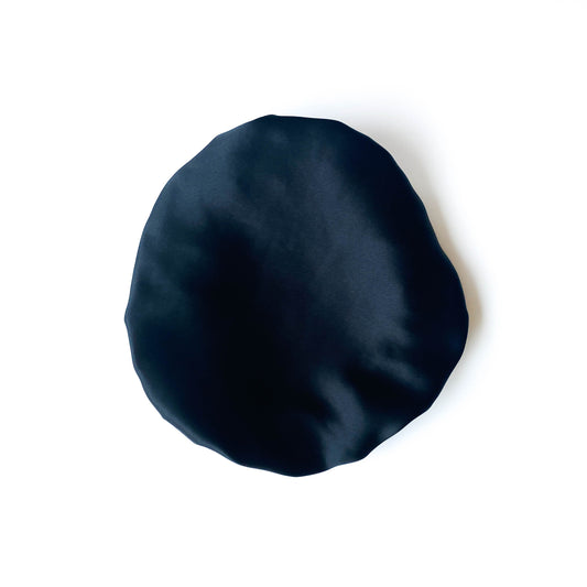 Double Layer Mulberry Silk Bonnet Hair Bonnet for Women - Black - Lovesilk.co.nz