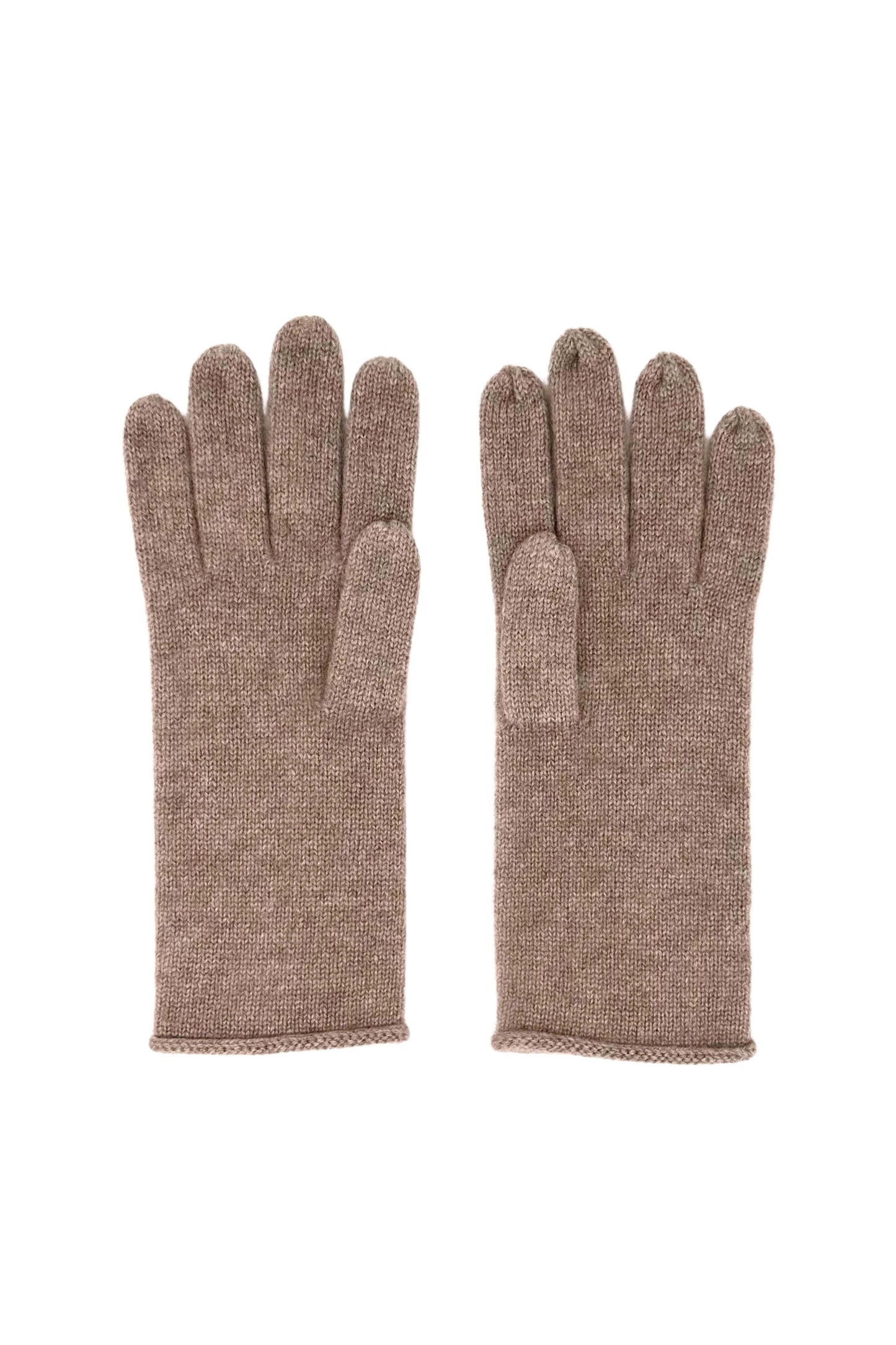Cashmere Fine Knit Gloves - Chestnut