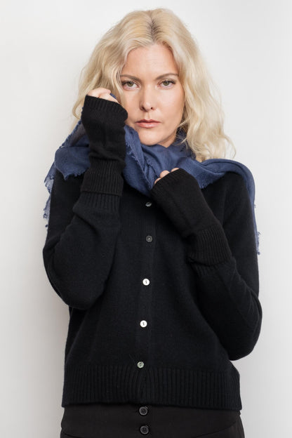 Cashmere Fingerless Gloves Mittens - Beige