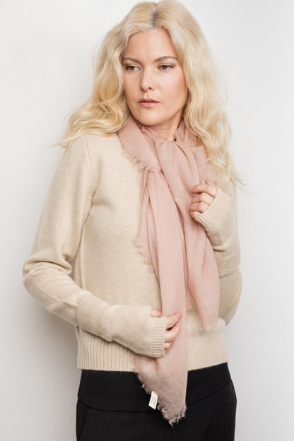 Cashmere Fingerless Gloves Mittens - Beige