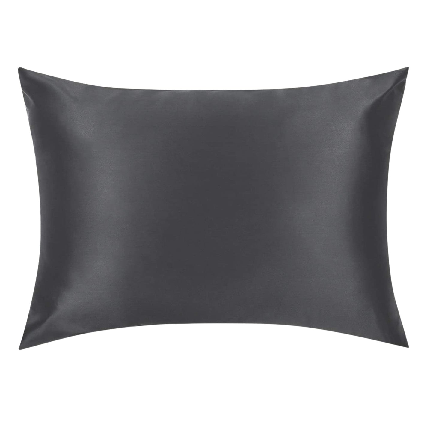 Grey Silk Pillowcase - Queen Size, Zip Closure