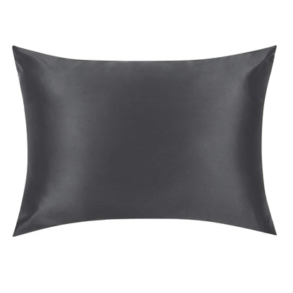 Grey Silk Pillowcase - Queen Size, Zip Closure