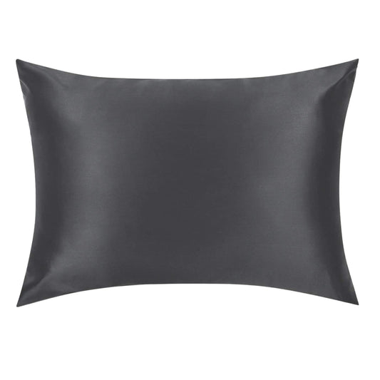 Grey Silk Pillowcase - Queen Size, Zip Closure