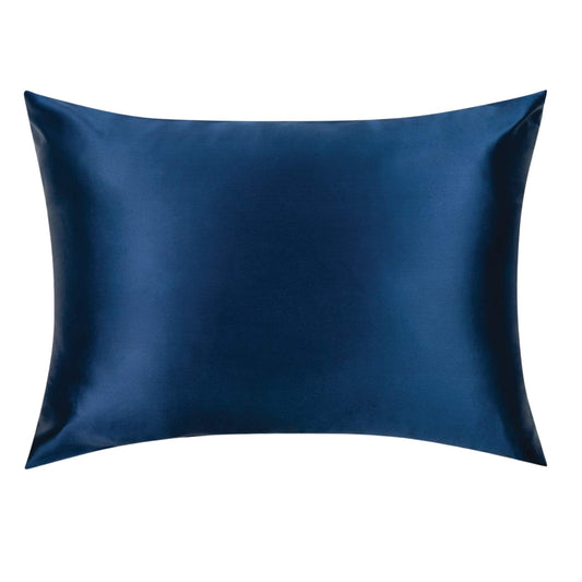Navy Blue Silk Pillowcase, Queen Size, Envelope Closure
