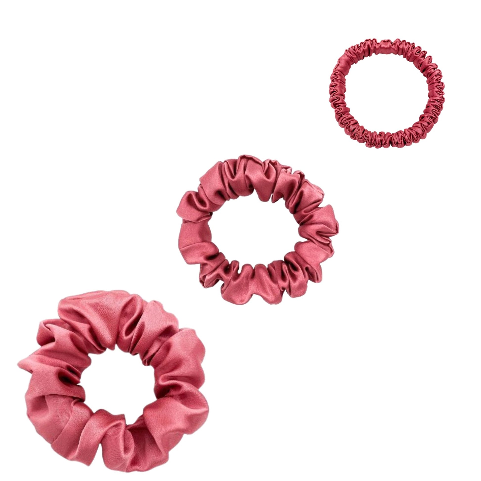 Silk Scrunchies Set - Navy Blue - Mini, Small, Medium - LS Silk AU