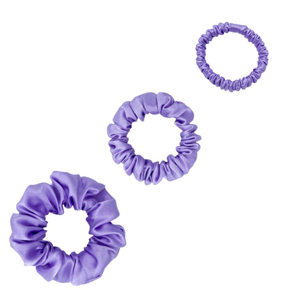 Silk Scrunchies Set - Navy Blue - Mini, Small, Medium - LS Silk AU