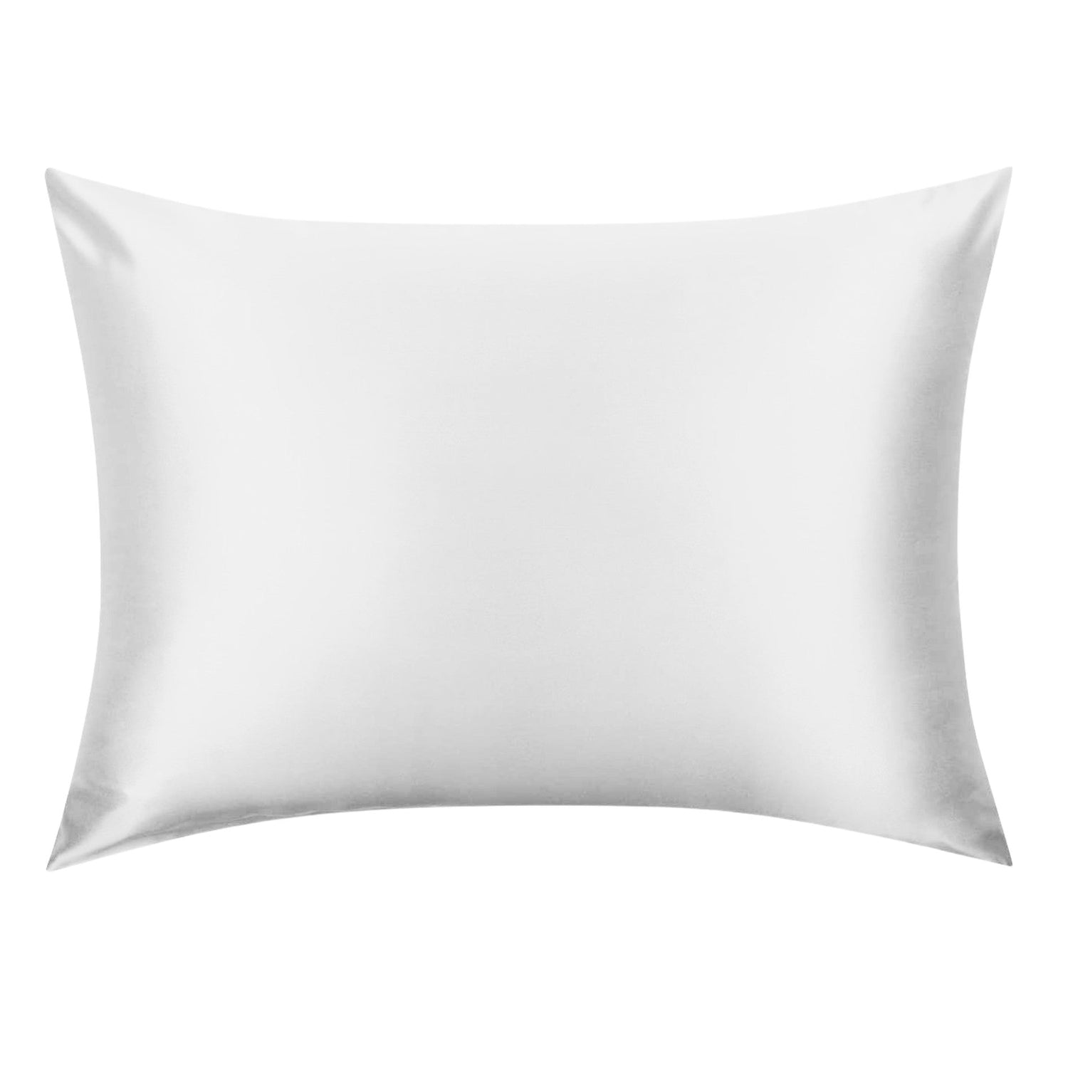 White satin pillowcase on a white background