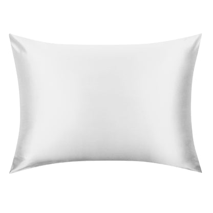 Ivory White Silk Pillowcase - King Size, Zip Closure
