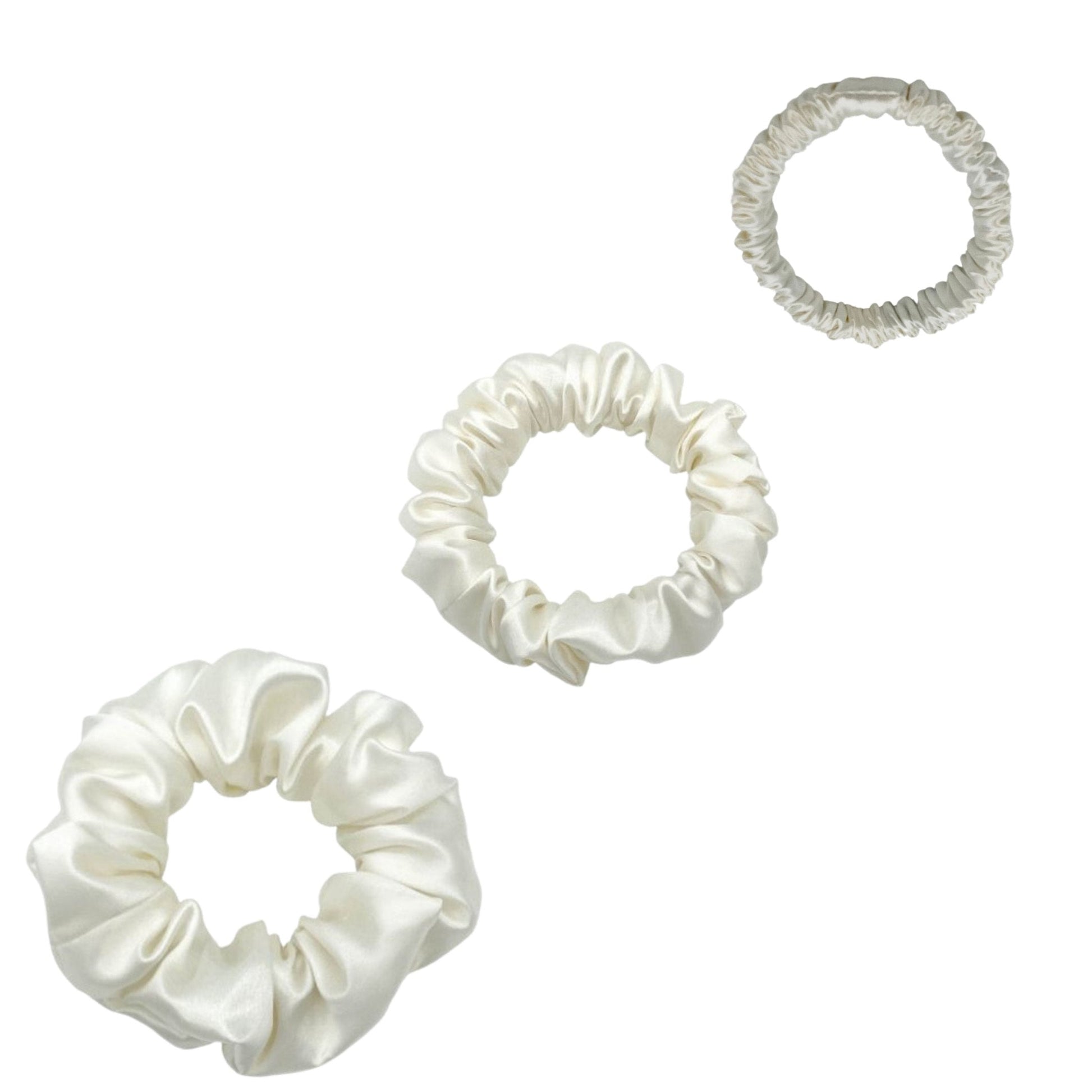 Silk Scrunchies Set - Navy Blue - Mini, Small, Medium - LS Silk AU