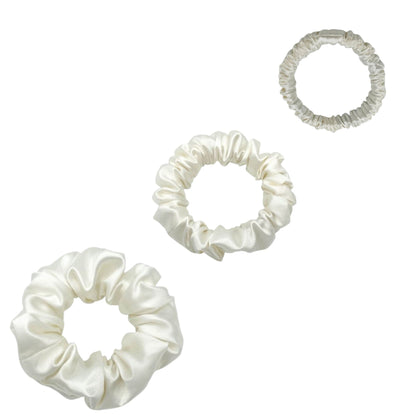 Silk Scrunchies Set - Navy Blue - Mini, Small, Medium - LS Silk AU