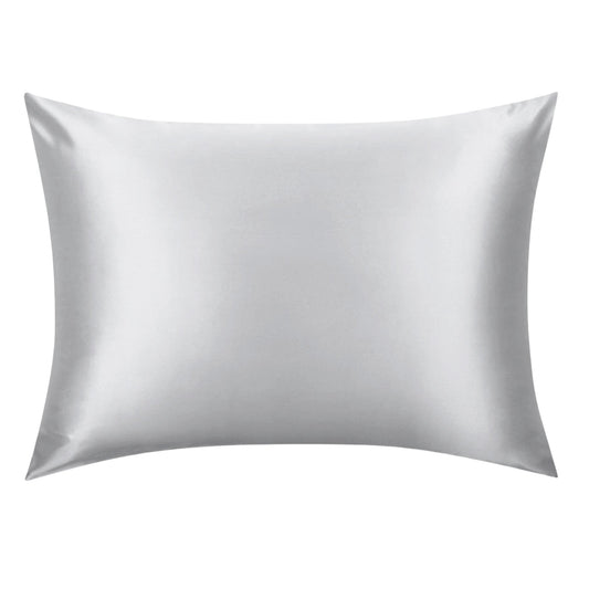 Silver Silk Pillowcase, Queen Size, Envelope Closure