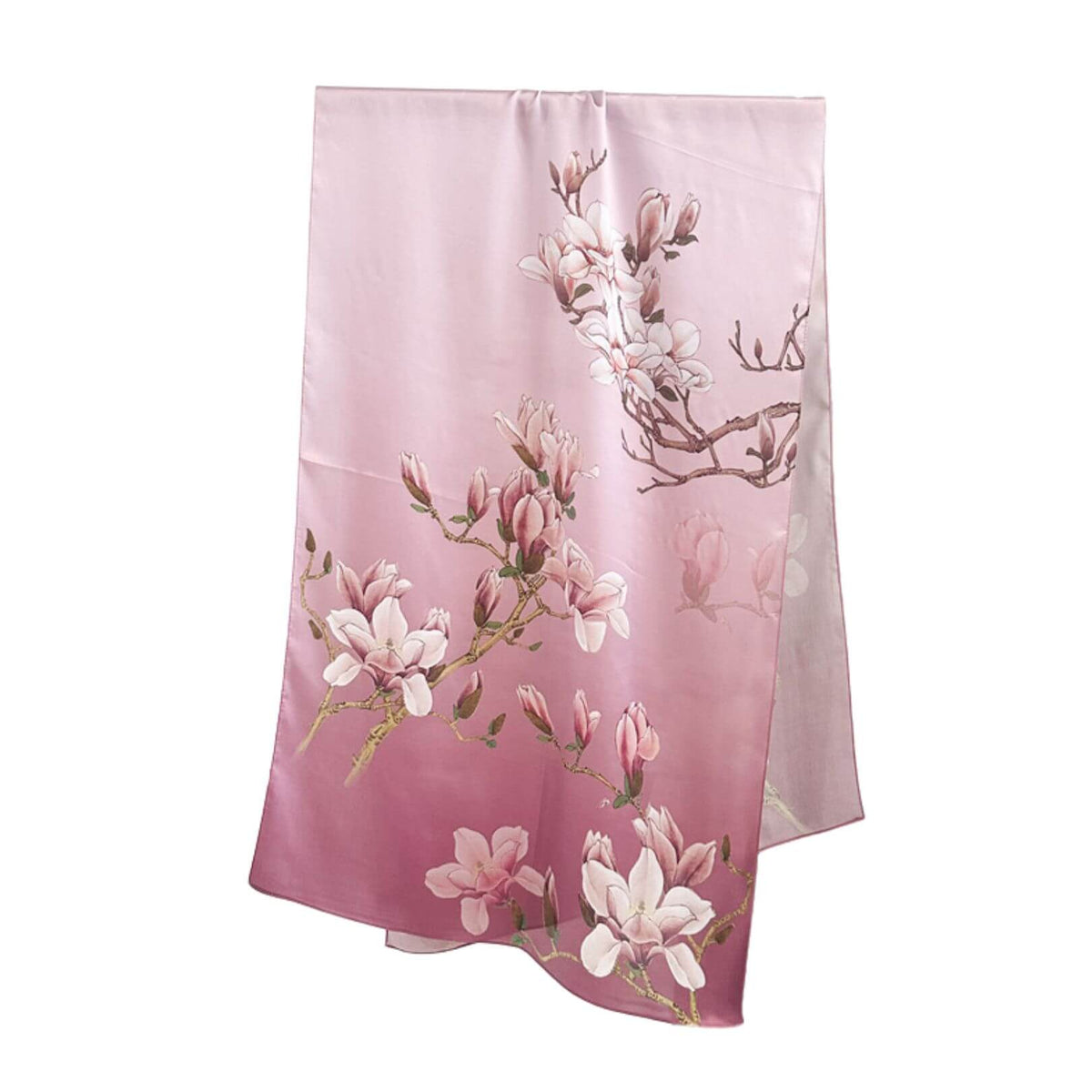 Magnolia Serenity long mulberry silk scarf – LS Silk