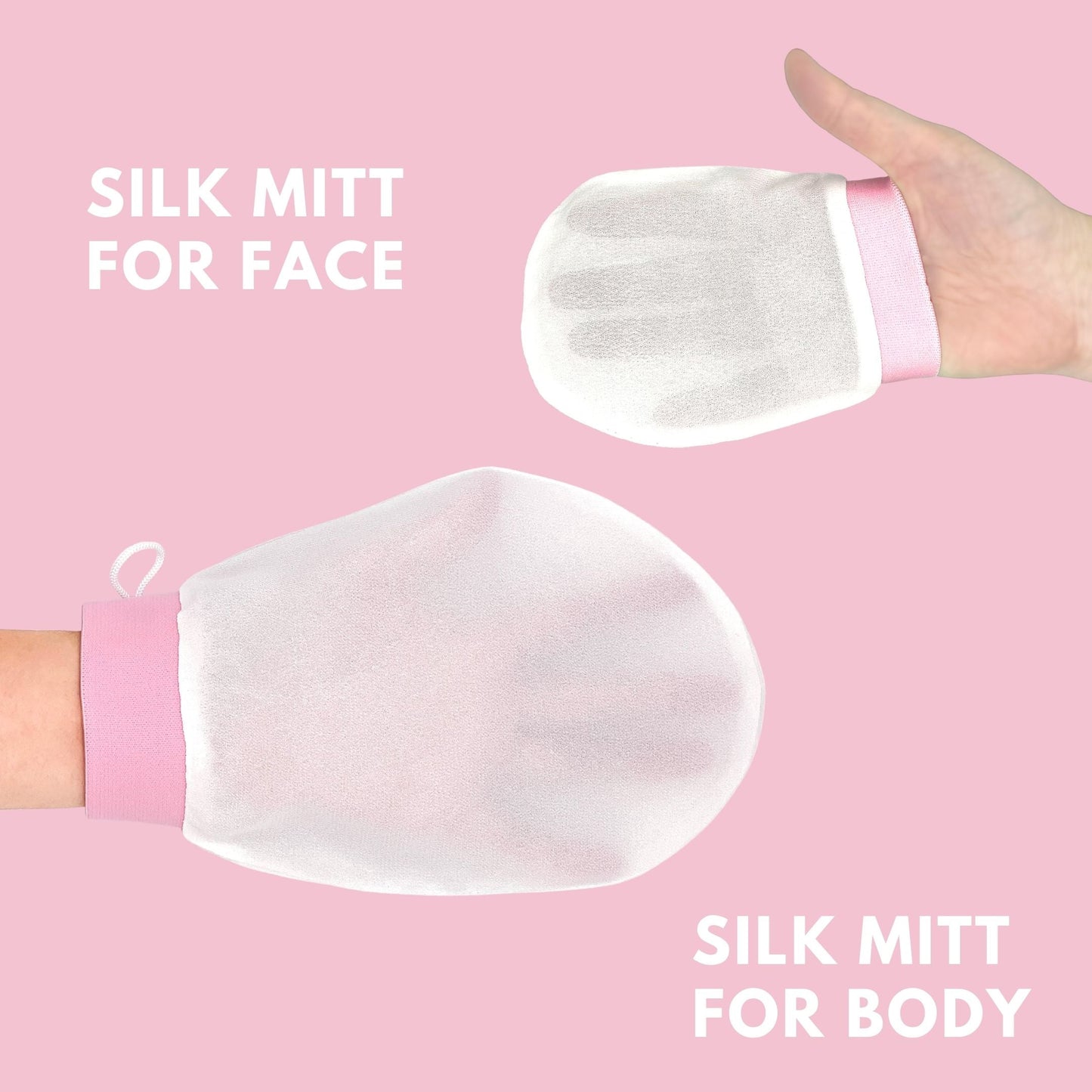 100% Silk Exfoliating Body Glove + Face Mitt. TikTok Famous Silk Exfoliating Mitt