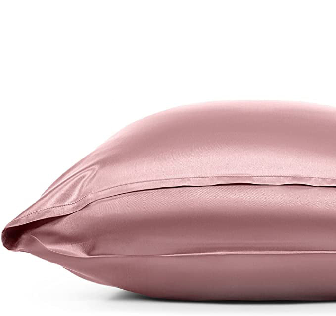 Pink Silk Pillowcase, Queen Size, Envelope Closure