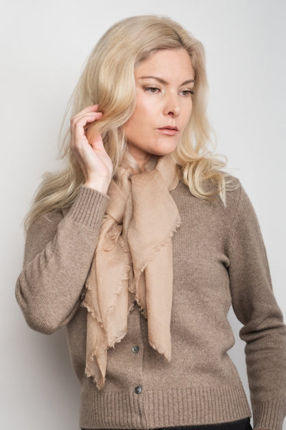 Ultrafine Lightweight Cashmere Scarf - Sand