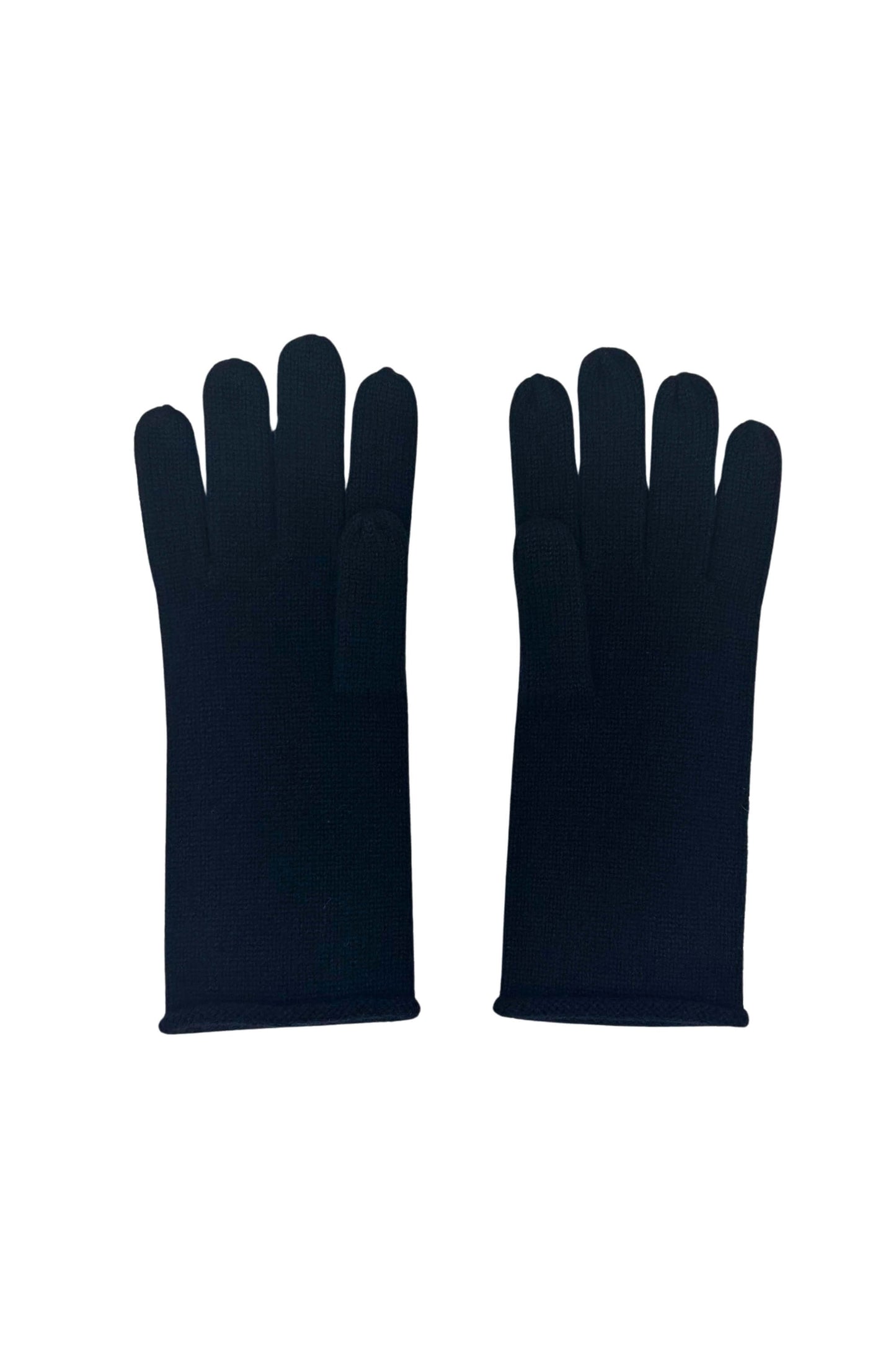 Cashmere Fine Knit Gloves - Black
