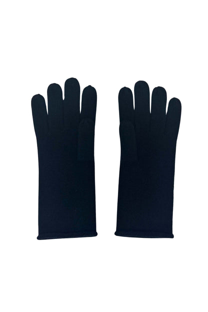 Cashmere Fine Knit Gloves - Black