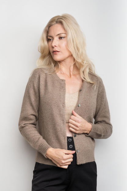 Heritage Golfer Cashmere Knitted Cardigan - Chestnut