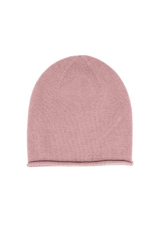 Cashmere Unisex Roll-Edge Beanie - Dusty Rose