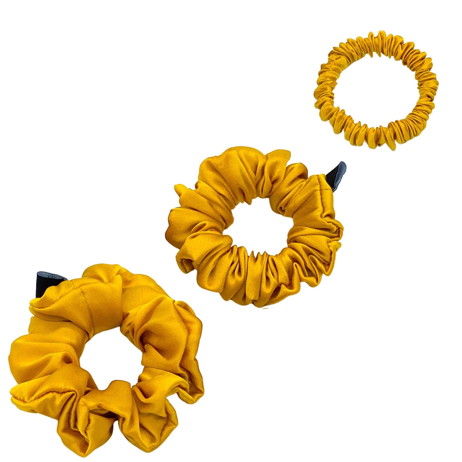 Silk Scrunchies Set - Navy Blue - Mini, Small, Medium - LS Silk AU