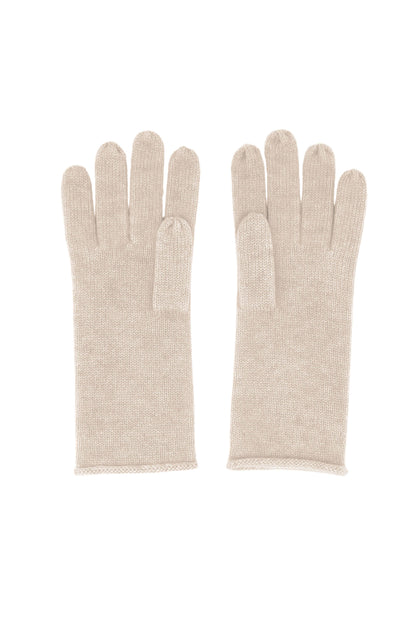 Cashmere Fine Knit Gloves - Beige