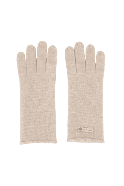 Cashmere Fine Knit Gloves - Beige