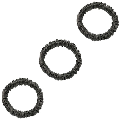 3 Pack Premium Mulberry Silk Scrunchies - Champagne Gold - Mini - Lovesilk.co.nz