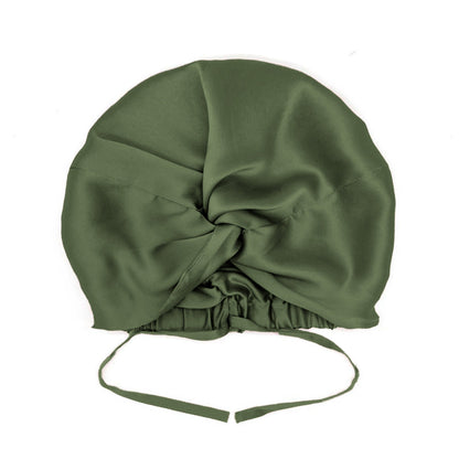 Viridian Silver Mulberry Silk Hair Bonnet – Double-Lined, Adjustable Fit