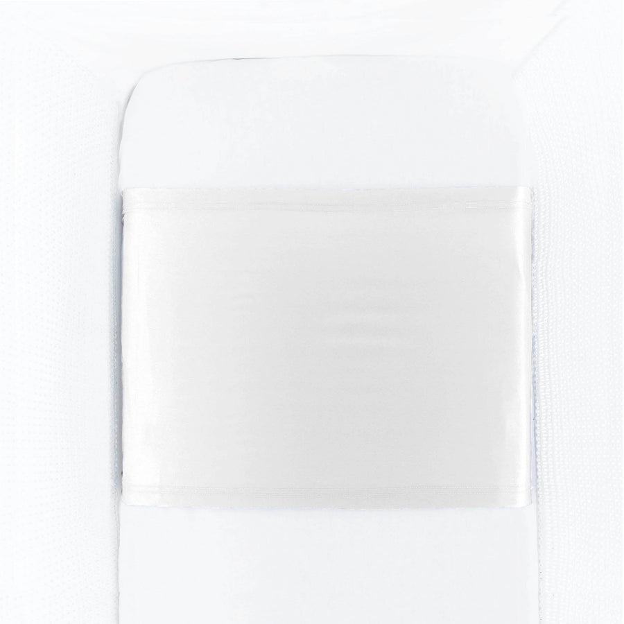 Pearl white mulberry silk cot mattress sleeve on a baby mattress – LS Silk AU
