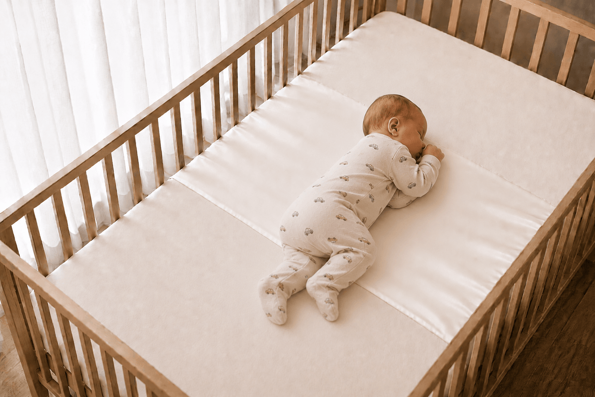 Silk Cot Mattress Sleeve 100% Pure Mulberry Silk Slip for Baby Cribs - Pearl White