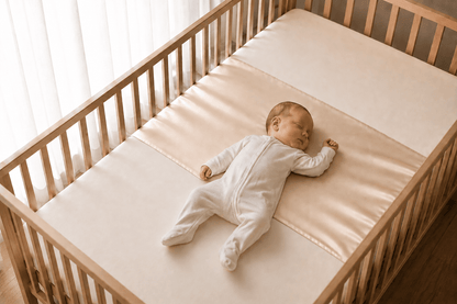 Silk Cot Mattress Sleeve 100% Pure Mulberry Silk Slip for Baby Cribs - Bubbly Champagne
