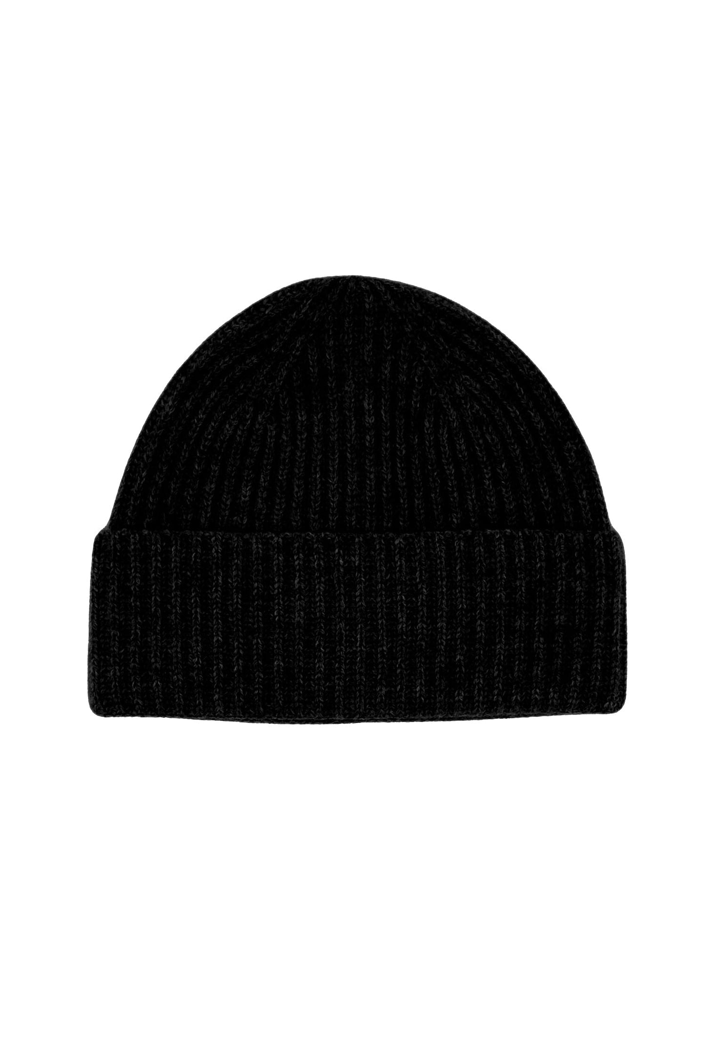 Cashmere Unisex Striped Beanie - Black