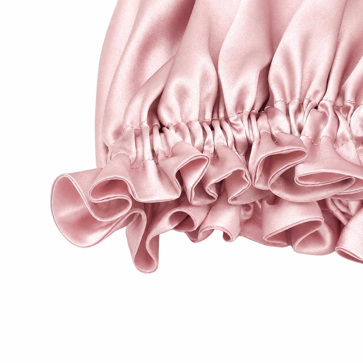 Large Double-Lined Adjustable Silk Hair Bonnet Turban - Blush Pink