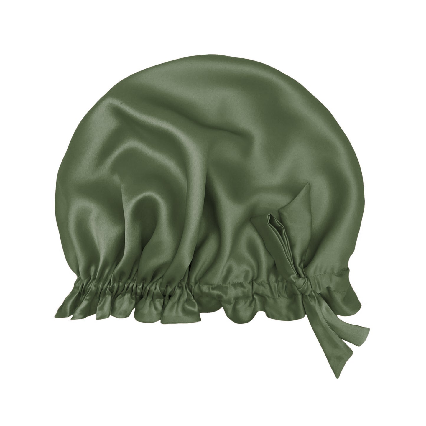 Large Double-Lined Adjustable Silk Hair Bonnet Turban - Viridian