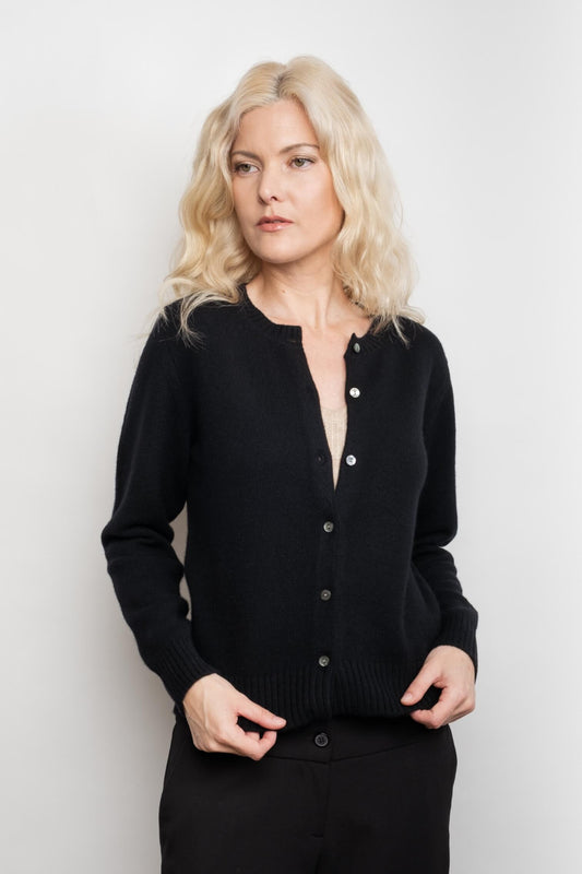 Heritage Golfer Cashmere Knitted Cardigan - Black