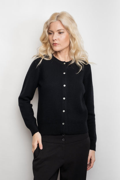 Heritage Golfer Cashmere Knitted Cardigan - Black