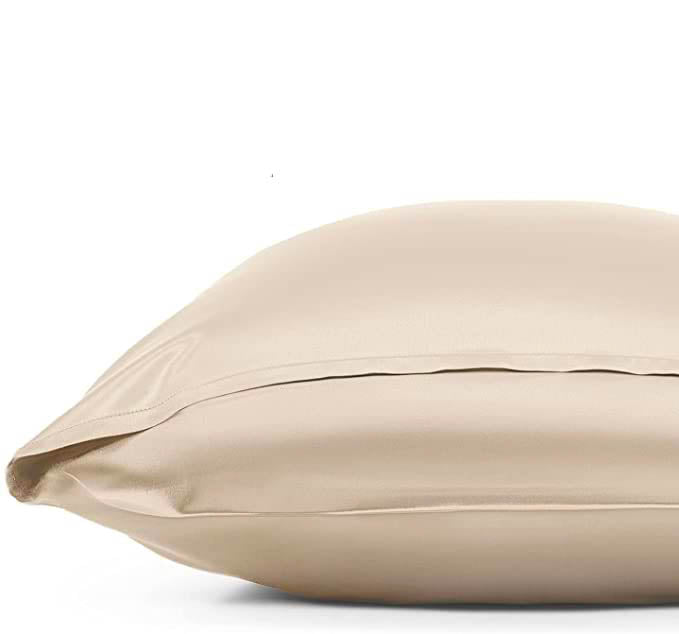 Champagne Gold Silk Pillowcase, Queen Size, Envelope Closure