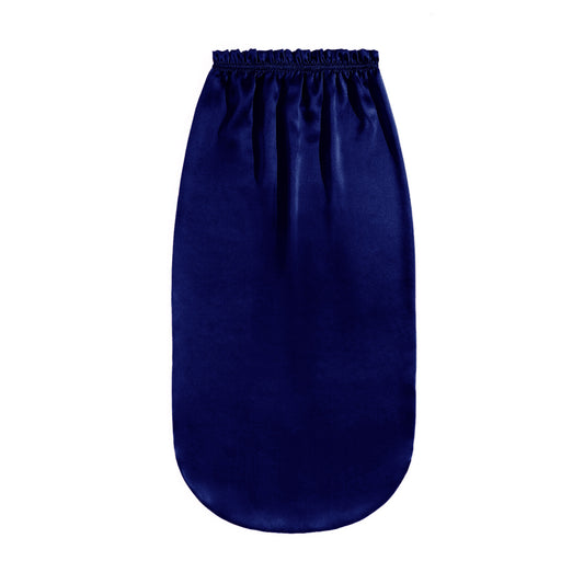 Extra Large Adjustable Silk Hair Bonnet Turban - Navy