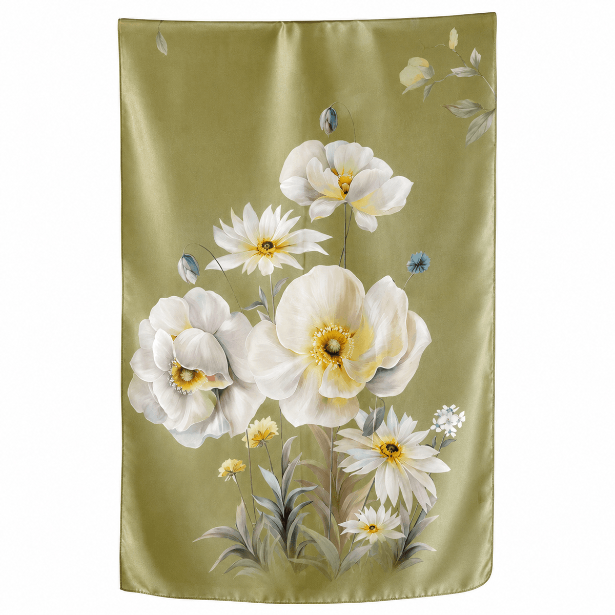 Olive Meadow long mulberry silk scarf – LS Silk