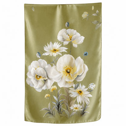 Olive Meadow long mulberry silk scarf – LS Silk