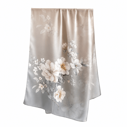 Smoke Camellia long mulberry silk scarf – LS Silk