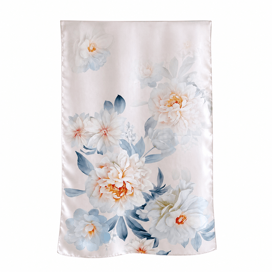 Blush Cascade long mulberry silk scarf – LS Silk
